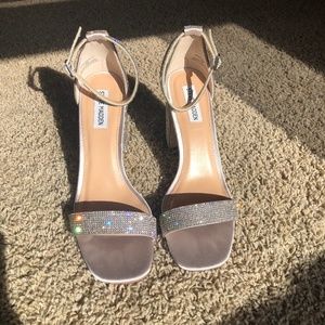 Steve Madden Rhinestone 3" Chunky Heel Sandal Size 10